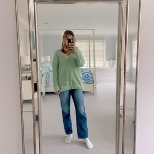 Green V-neck Sweater